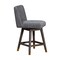 Armen Living Basila Swivel Counter Stool in Gray Oak Wood Finish with Gray Fabric 840254332232 - alternate 6